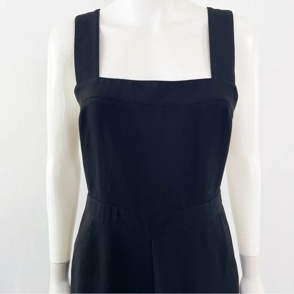 Madewell Jumpsuit Black Wide Leg Sleeveless Tie Back Square Neck Size 6 - Picture 2 of 11